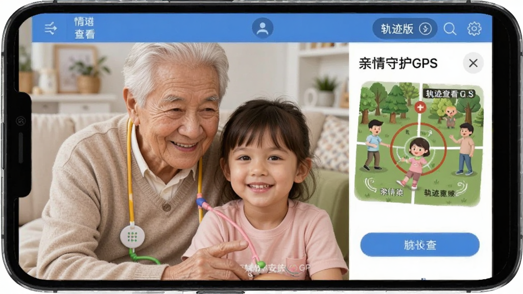 老人儿童亲情守护GPS 安卓版 轨迹查看界面