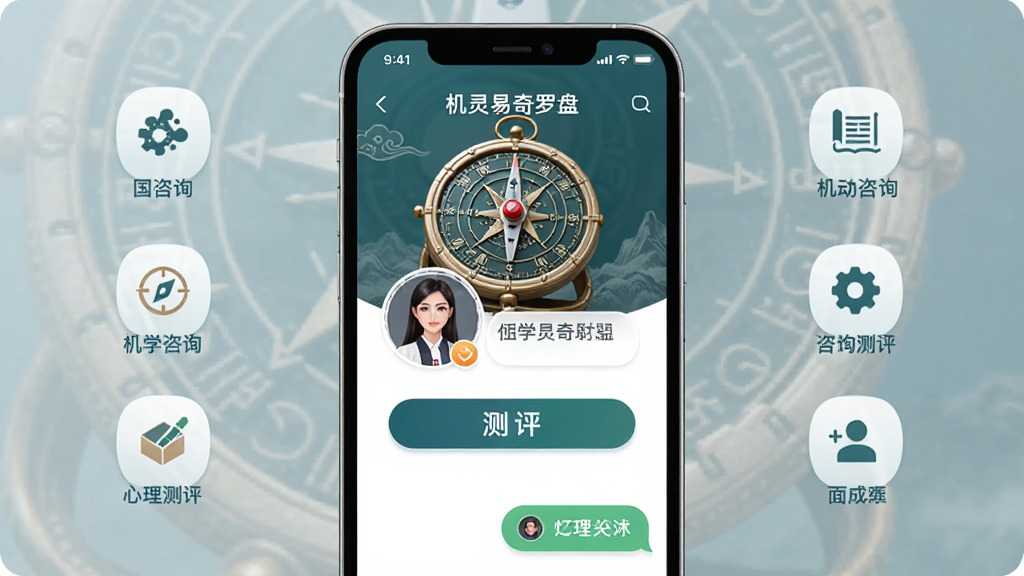 ��������������App����չʾ������Ϊ�ֻ���Ļ�г��ֹ�ѧ��ѯ��������������ҳ�棬���ֲ��þ���չʾ�����ҹ���ͼ�껷�ƣ��Ű������������Ϊ�ִ��Ƽ��봫ͳ�Ļ��ںϣ�ϸ�ڰ�������Ԫ�ء���ʦͷ��Ƭ��������ť���������ݣ����ʸ��塢�ɾ����޶���Ԫ��