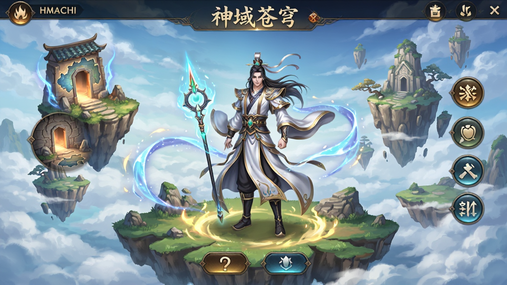 ��������Ϸ�����棬����Ϊ��������ɫվ�����ƶ˴�½����������Ϊ��ɫ�����ܻ��Ƶ�ͼ����빦�ܰ�ť���Ű����������Ϊ�������ã�ϸ�ڰ����������졢������Ч�����ʸ��壬�ɾ����޶���Ԫ��