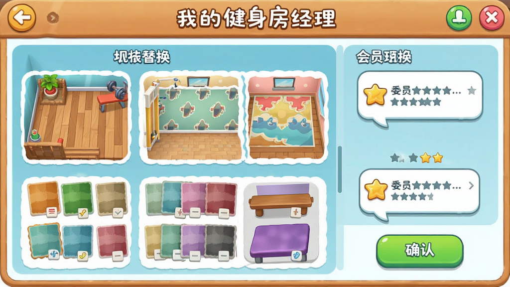 ��ͨ��������Ӫ���棬����Ϊ���ҵĽ�������������Ϸ�е�װ����壬����չʾ�ذ����ֽ�滻ѡ��Ű�Ϊ���ҷ��������Ϊ���¿�ͨUI��ϸ�ڰ���������ɫ���塢��Ա�������ݡ�ȷ�ϰ�ť�����������ɾ����޶���Ԫ��