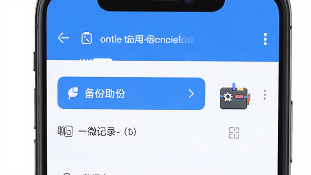 聊天一键备份助手-微记录应用主界面,展示备份选项与工具箱图标,干净整洁的移动端UI设计,蓝白配色,高清画质,无多余元素