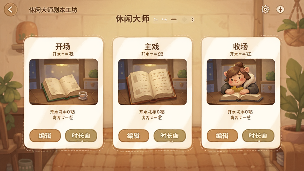 ���д�ʦ�籾�������棬չʾ��Ļʽ���о籾��Ƭ��ÿ�ſ�Ƭ��ע��������Ϸ���ճ������б༭��ʱ�����ڰ�ť������Ϊůɫ���������ܰ���ʣ������������ɾ��޶���Ԫ��