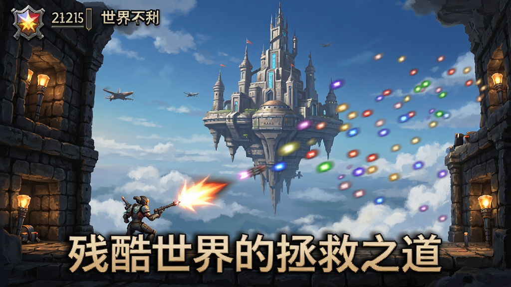 残酷世界的拯救之道中文版 游戏画面 天空城地牢 弹幕射击 安卓版
