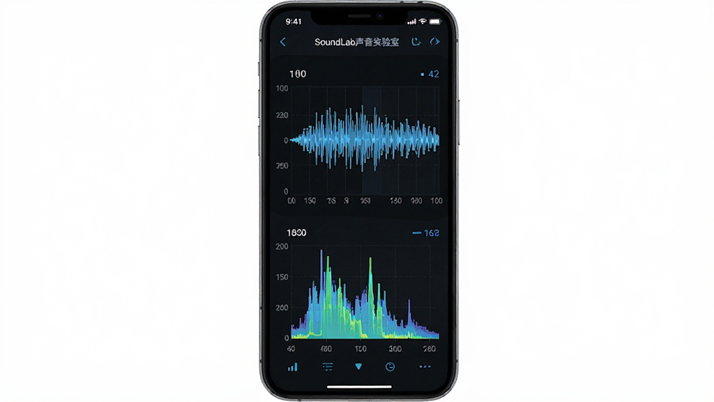 SoundLab����ʵ����Ӧ�ý���չʾ������Ϊ�ֻ���Ļ��ʾʵʱ����ͼ��Ƶ��ͼ�����־��У��Ű��࣬���Ƽ��У�ϸ�ڰ��������ֵ��Ƶ�ʿ̶ȣ������������ɾ����޶���Ԫ��