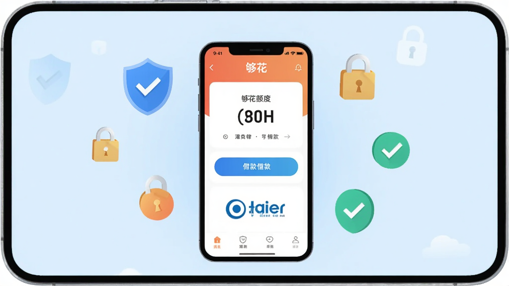 һ��չʾ��������APP��ȫ���ܵ��ֻ�����廭������������һ�������ֻ�����Ļ��ʾ��������APP��ҳ�����������ʾ����ť�뺣�����ѽ���logo�������Ǽ���ǳ��ɫ���䣬��ΧƯ���Ŷ��ơ������Թ��Ȱ�ȫͼ�꣬���־��У����Ϊ��ƽ���Ƽ��磬ϸ�����������ʸɾ����޶���Ԫ��