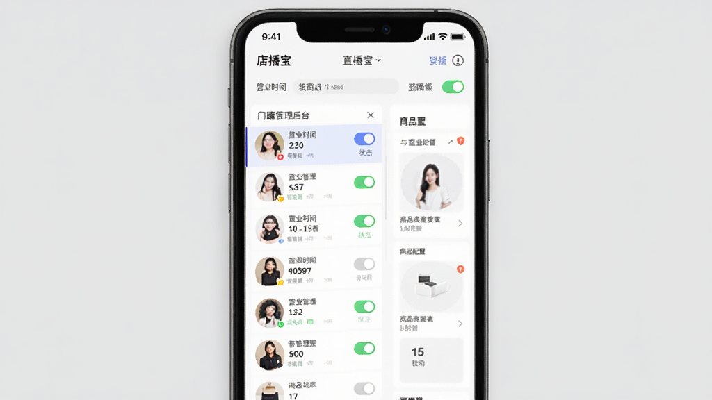 ���Ƽ��겥�� �ŵ������̨���棬�ֻ���Ļ��ʾֱ�����б�����Ʒ����ѡ�����Ϊ�ֻ������Ԫ�أ����ַ����������Ű����룬����Լ����ϸ�ڰ���Ӫҵʱ�俪����״̬��ǩ�����ʸ��壬�ɾ����޶���Ԫ��