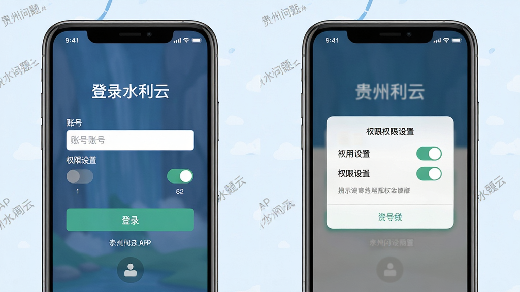 ����ˮ����APP��������������������Ϊ�ֻ���Ļչʾ��¼������Ȩ�����õ������������ҷ������Ű��࣬���Ϊ����ǳɫ��ƽ����ϸ�ڰ����˺������Ȩ�޿��ء���ʾ���֣����ʸ��塢�ɾ����޶���Ԫ��