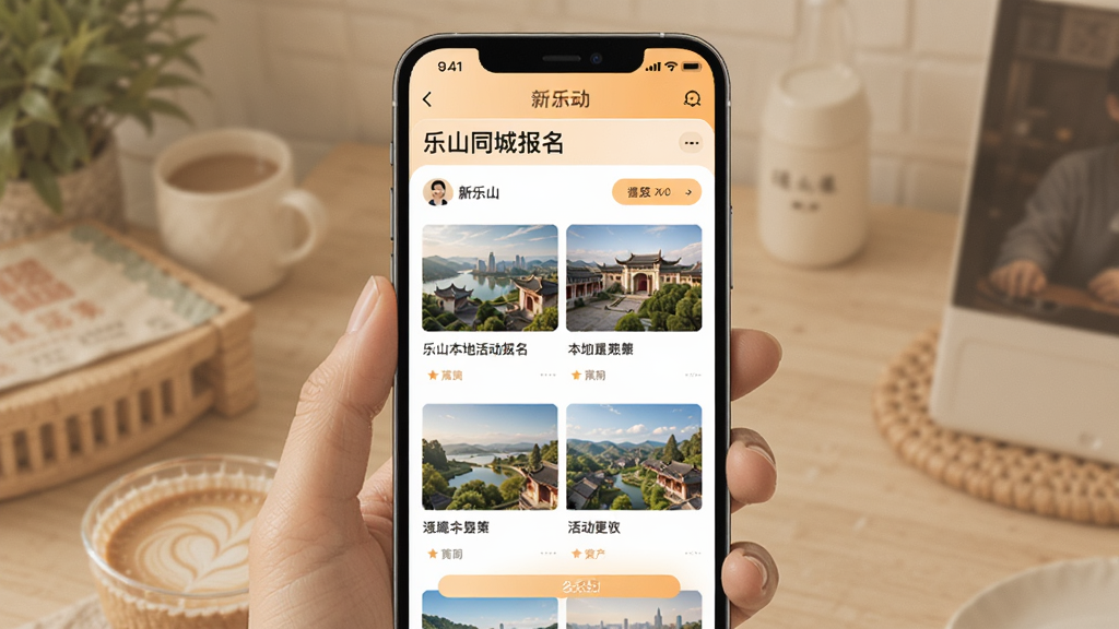 ����ɽAPPͬ�ǻҳ�棬չʾ��ɽ���ػ�������棬�û����������б�����ůɫ���������Ű棬�ɾ�����