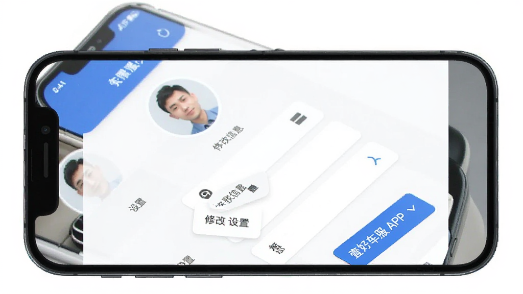Ҽ�ó��� APP ��������ҳ�棬�ֻ���Ļչʾ�û�ͷ�������ѡ����ּ�࣬�Ű���������ƽ�����ϸ����ʾ�޸���Ϣ��ڣ������������ɾ����޶���Ԫ��
