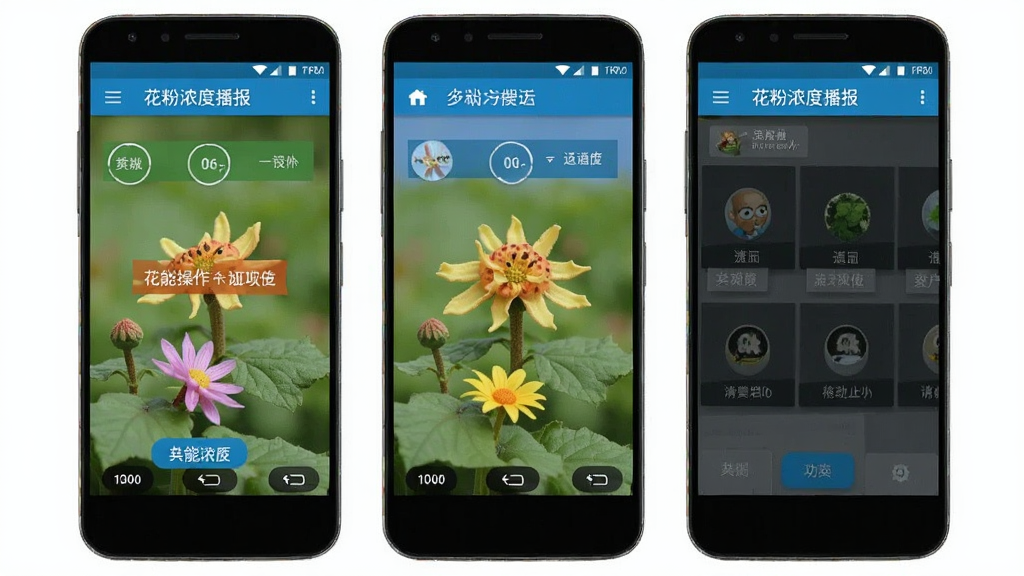 花粉浓度播报 安卓版 功能操作界面
