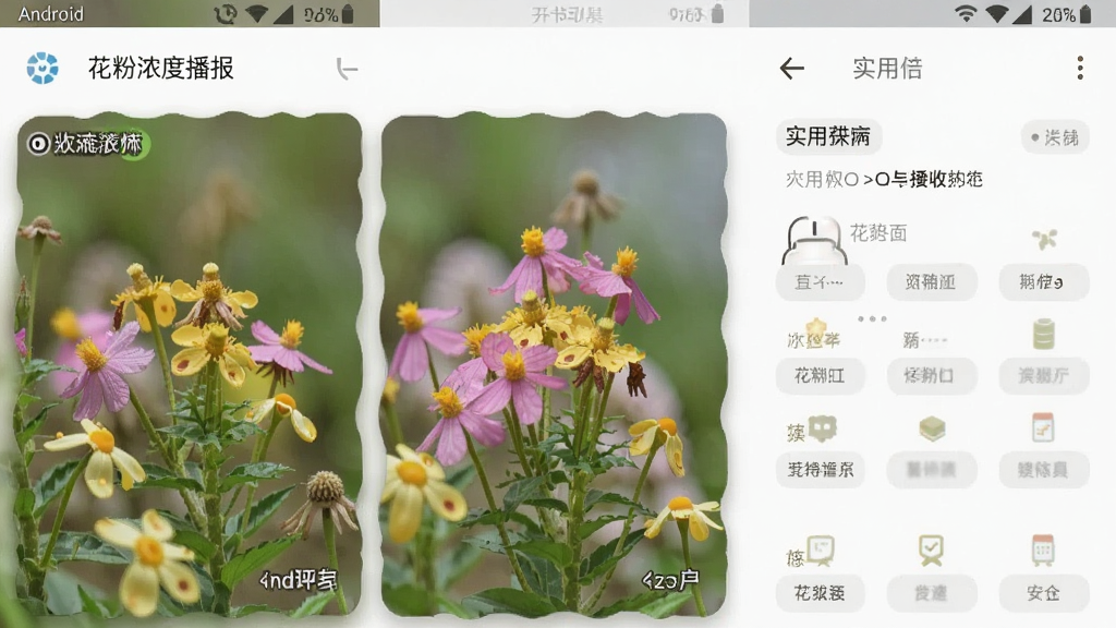 花粉浓度播报 安卓版 实用工具界面