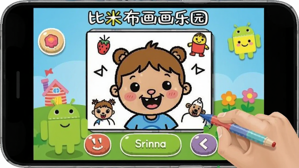 比米布画画乐园 安卓版 儿童涂色操作界面