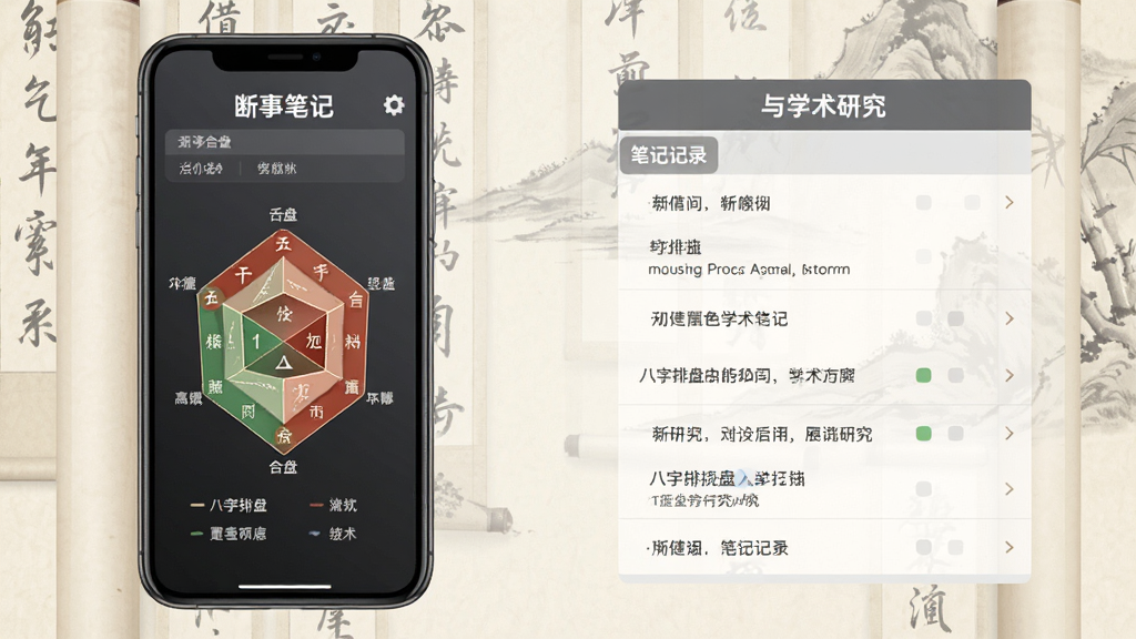 ���ʰ�������APP���ܽ��棬����Ϊ�ֻ�չʾ���±ʼ���ѧ���о�ģ�飬���ַ����������Ű����룬���רҵ���ȣ�ϸ�ڰ������к���ͼ����ʼǼ�¼�б������ʸɾ��޶���Ԫ�أ�����Ϊ�����������