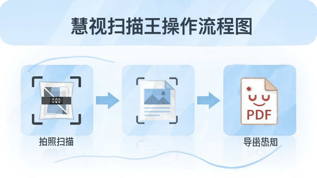 ����ɨ������������ͼ��չʾ������ɨ�赽����PDF�Ĳ��裬��ƽ����ƣ�ǳ��ɫ�����������������ʸɾ����޶�������