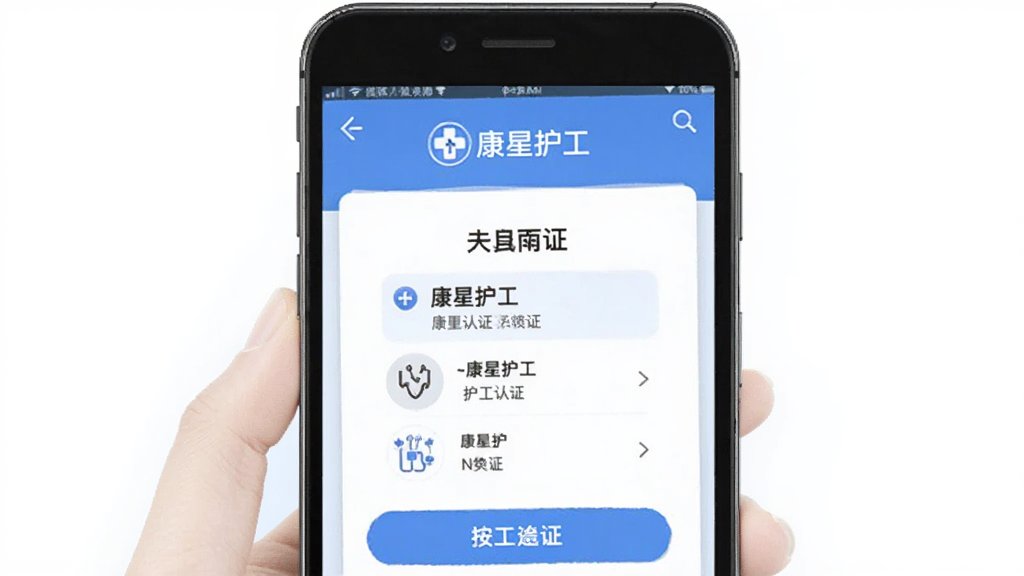 康星护工 安卓版 护工认证 页面