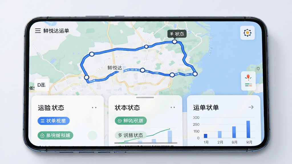 ���ô��˵���;���ٹ��ܽ��棬����Ϊ�ֻ���Ļ��ʾ��ͼ�켣���˵�״̬�б�������Ϊ�ϰ벿�ֵ�ͼ���°벿��״̬��Ƭ���Ű����룬���Ϊ�Ƽ�����磬ϸ�ڰ�����ɫ�켣�ߡ�״̬��ǩ����������ͼ����࣬���ʸ��壬�ɾ����޶���Ԫ��