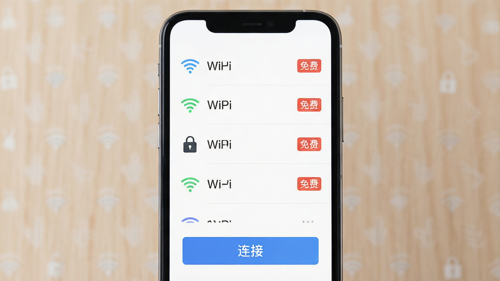 ����wifi������������չʾ������Ϊ�ֻ���Ļ��ʾWiFi�б������Ӱ�ť�����־��У��Ű��࣬���Ϊ�Ƽ��б�ƽ����ϸ�ڰ����ź�ͼ�ꡢ����ͼ��͡���ѡ���ǩ�������������ɾ����޶���Ԫ��
