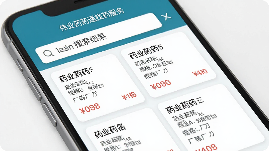 ΰҵҩҩͨ��ҩ������棬����Ϊ�ֻ���Ļ��ʾ��������б�������Ϊ�����������·�ҩƷ��Ƭ���У��Ű����룬���Ϊ���ҽ�Ʒ磬ϸ�ڰ���ҩƷ���ơ���񡢼۸񡢳�����Ϣ�������������ɾ����޶���Ԫ��
