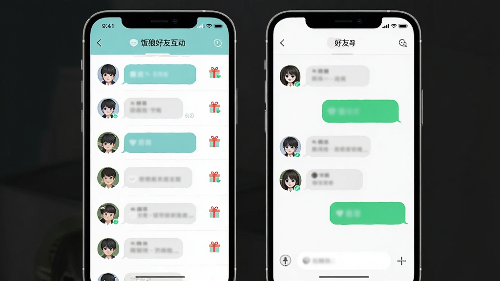 ���Ǻ��ѻ������棬����Ϊ�ֻ���Ļ��ʾ�����б������촰�ڣ��������ҷ������Ű����룬������¼�Լ��ϸ�ڰ�������ͷ����Ϣ���ݡ�����ͼ�꣬�����������ɾ����޶���Ԫ��