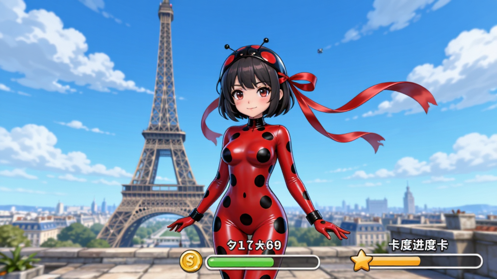 ư����Ů��Ϸ�����棬����Ϊһλ���ź�ڰߵ�����µĶ���Ԫ��Ů��ɫվ�ڰ��谣�ƶ�����ǰ���ݶ��ϣ�����Ϊ�����ֻ���Ļ�������Ű��Ͻ�ɫ�����·���ʾ��������͹ؿ������������Ϊ��ϵ����Ԫ��ͨ��Ⱦ��ϸ�ڰ�����ɫƮ�ݵĺ�˿��������������ƺ�Զ�����н������������ʸ���ɾ��޶���Ԫ��