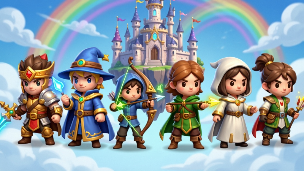 ��ͨ��÷��MMORPG��Ϸ��ɫְҵչʾ�������������а�λ��ְͬҵ��Q���ɫ������սʿ��ʦ��������ʦ�ȣ�������������ħ���Ǳ���ʺ磬����Ϊ����һ���ſ������Ϊ������ͨ��Ⱦ��ϸ�ڰ�����ɫ���е��������⡢װ����������������4K�ɾ��޶���Ԫ�أ����������֡��������㡱