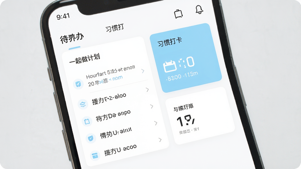 һ�����ƻ�APP�������ͼ���ֻ���Ļ����ʾ�����б���ϰ�ߴ�ģ�飬��ɫ��������࿨Ƭʽ���֣�����ǳ��ɫ�������������������ɾ��޶���Ԫ�أ����廭��