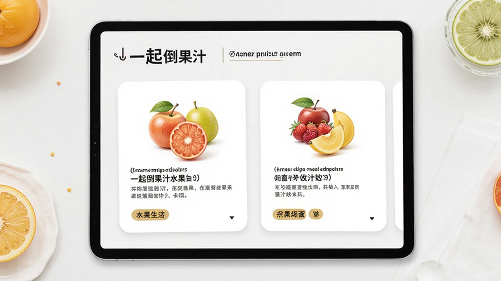 һ�𵹹�֭ˮ������ҳ�棬����Ϊƽ���豸չʾˮ��֪ʶ��Ƭ������Ϊ���ҷ������Ű����룬����Լ������ϸ�ڰ���ˮ����ͼ������˵���ͱ�ǩ���࣬���������ɾ��޶���Ԫ��