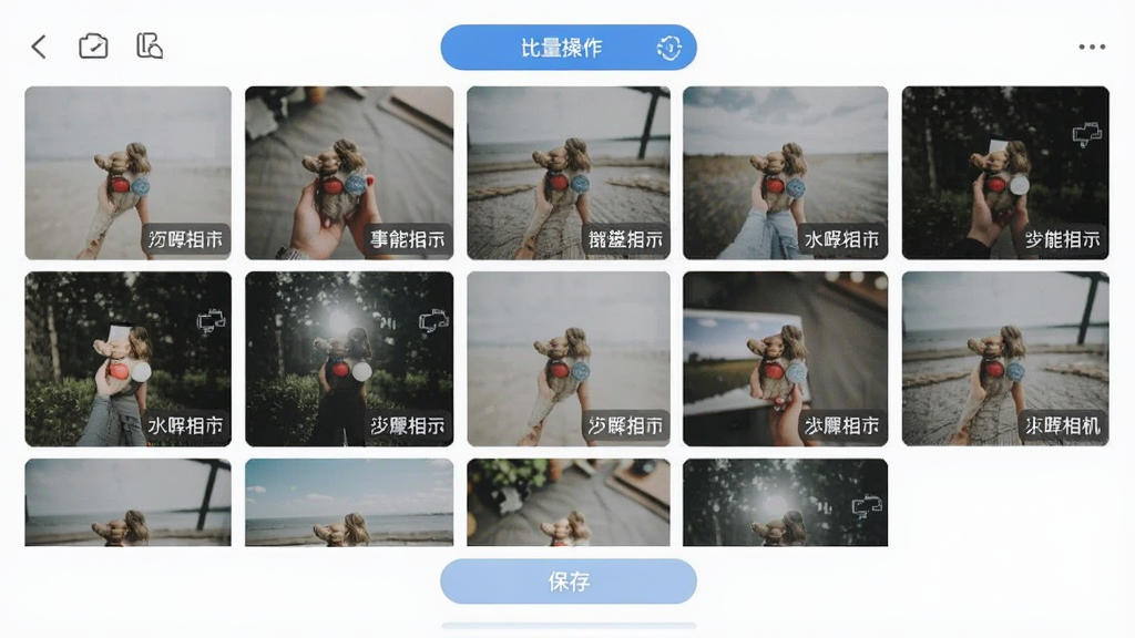 ���ܴ�ˮӡ��������������棬�ֻ���Ļ��ʾ������Ƭ����ͼ���г�����״��ÿ����Ƭ���½Ƕ���ͳһ��ˮӡ��ǩ�����涥��������������ť���ײ��б���ѡ������ˬ��Ч�������������ɾ��޶���Ԫ��
