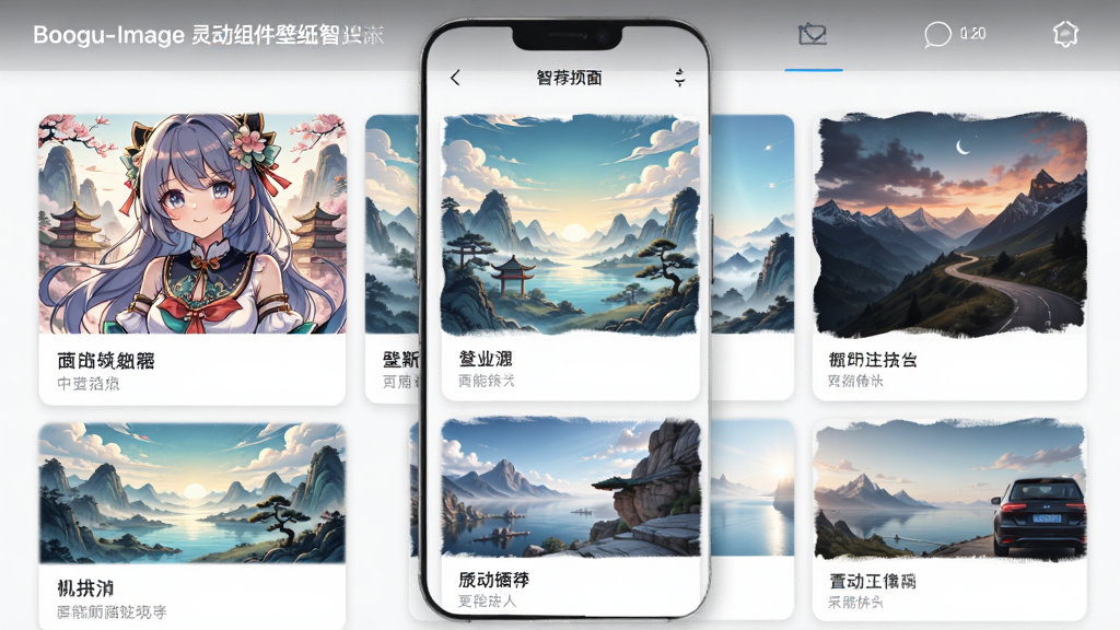 Boogu-Image �鶯�����ֽ�����Ƽ�ҳ�� ����Ϊ�ֻ�Ӧ���Ƽ������� ����Ϊ����Ƭ�б� ÿ�ſ�Ƭչʾ��ͬ����ֽ���� ���Ϊ�������� ϸ�ڰ�����������羰����ȶ�������ͼ ���ʸ��� �ɾ� �޶���Ԫ��