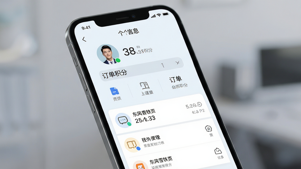����ѩ����APP�û���ҳ���棬����Ϊ�ֻ���Ļ��ʾ������Ϣ�Ͷ����б����������½ṹ���Ű����࣬�������ǳɫ��ϸ�ڰ���ͷ�񡢻������ֺ͹���ͼ�꣬���ʸ��壬�ɾ����޶���Ԫ��