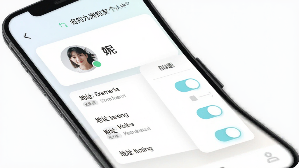 名钓九洲钓友个人中心页面,手机屏幕显示个人资料编辑和地址管理列表,主体为用户信息卡片,布局为上下结构,排版简洁,风格为清新浅色移动端UI,细节包括头像、昵称、地址列表和开关按钮,画质清晰,干净,无多余元素