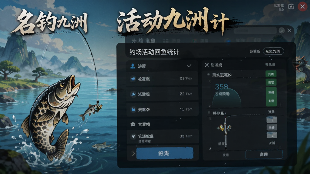 名钓九洲 钓场活动回鱼统计界面