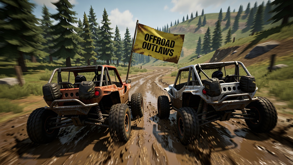 ����ԽҰ��Ϸ Offroad Outlaws ���˾��ٳ���������ԽҰ������Ţ��·���������ģ����涯��ʮ�㣬���������ֺ�ɽ�£����дʵ�����廭�ʣ��ɾ��޶���Ԫ��