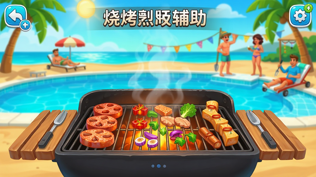 Grill Cooking �տ���⿸����˵� ��Ϸ���� ��̲Ӿ���ɶ� ����ʳ������ ��������ɫ�� ������������ ���廭�� �ɾ��޶���Ԫ��