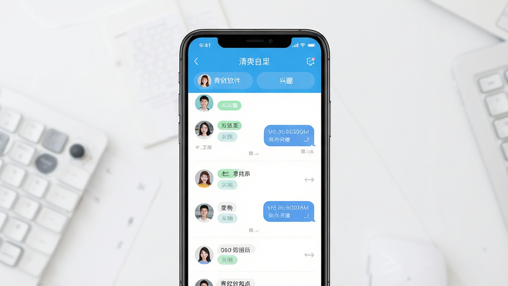 青叙软件界面展示,主体为手机屏幕显示社交应用清爽主页与聊天列表,布局居中,排版简洁,风格现代扁平,细节包含头像、兴趣标签和消息气泡,画质高清,干净,无多余元素